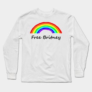 Free Britney Rainbow Typography Long Sleeve T-Shirt